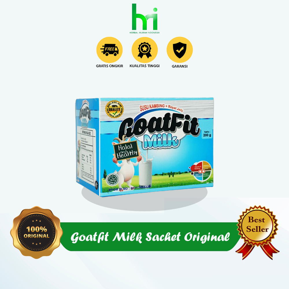 

Goatfit Milk Sachet 200gr - Susu Kambing Etawa Goatfit Isi 10 Sachet - Susu Kambing Plus Royal Jelly