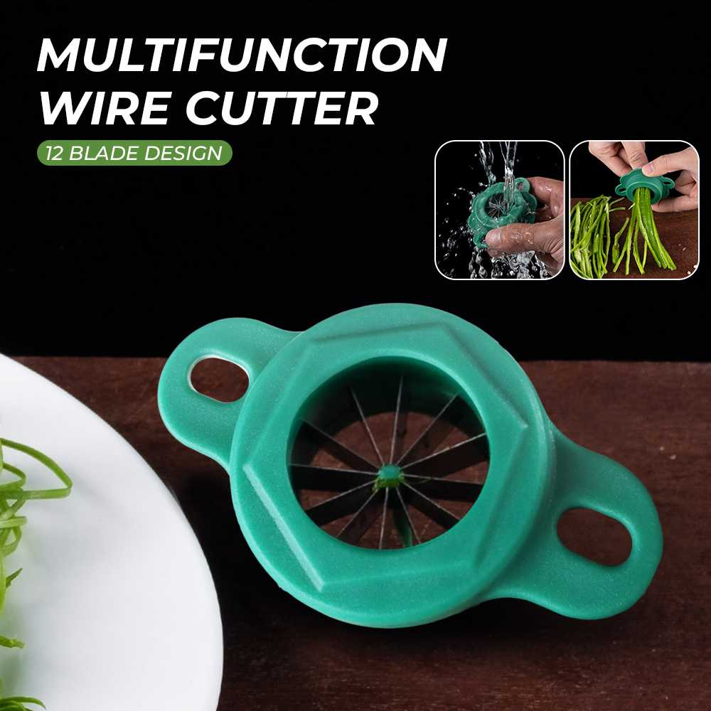 Pemotong Daun Bawang Green Onion Slicer Wire Cutter 12 Blade Perlengkapan Dapur Alat Potong Stainless Steel