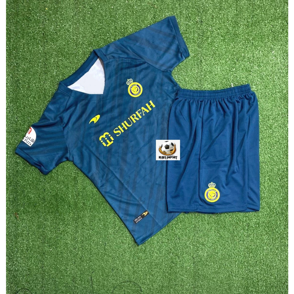 Jersey Baju Bola Anak Al Nassr Away Kids 2022 2023 Fullset Satu Set Grade Ori