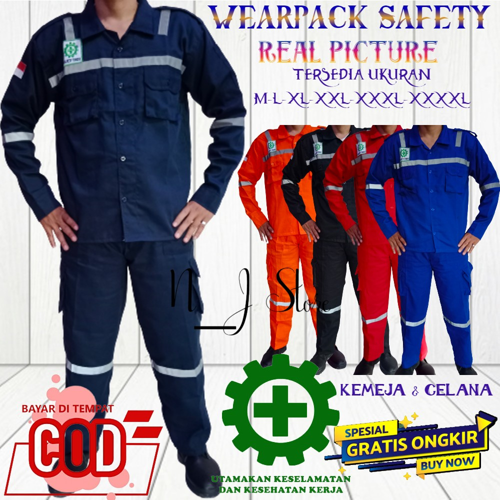 TERLARIS M-4XL Wearpack PDL Setelan Baju &amp; Celana Scotlight 1inch Seragam Safety Coverall Kerja Proyek Sekolah Bengkel Katelpak Harga Terjangkau