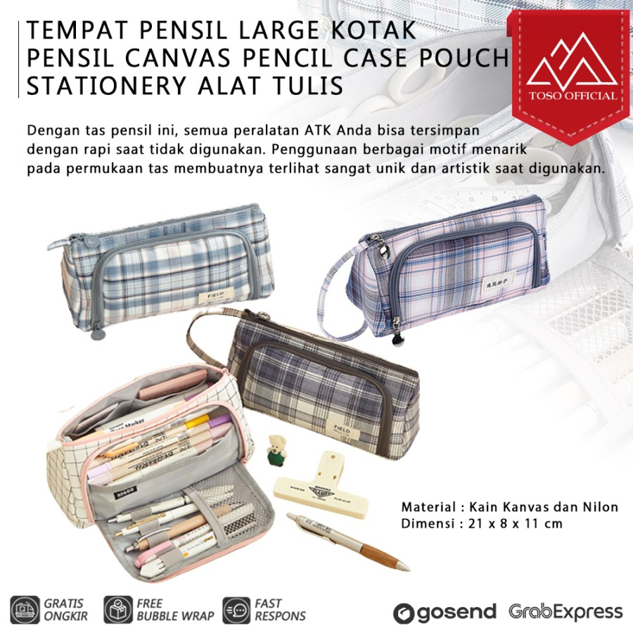 

TEMPAT PENSIL KOTAK PENSIL TAS KOSMETIK KABEL CHARGER USB CASE POUCH