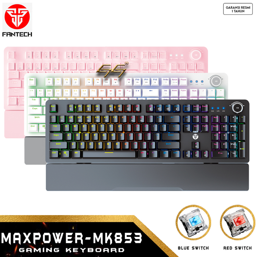 Fantech MAXPOWER MK853 MK-853 MK 853 V2 Keyboard Gaming Mechanical RGB Full Size