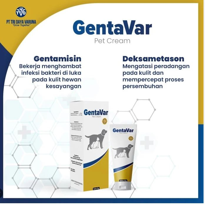 GENTAVAR 10GR Obat Luka Kulit Hewan Kucing Anjing Cream Salep Infeksi Skin Infection