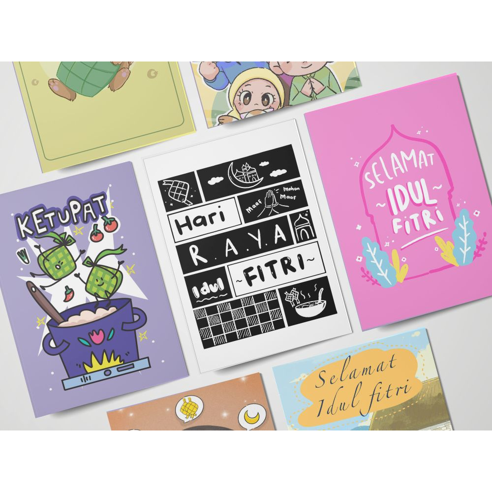 

RAHASIA Lebaran Postcard SET / Kartu Ucapan / Kartu Pos Ilustrasi