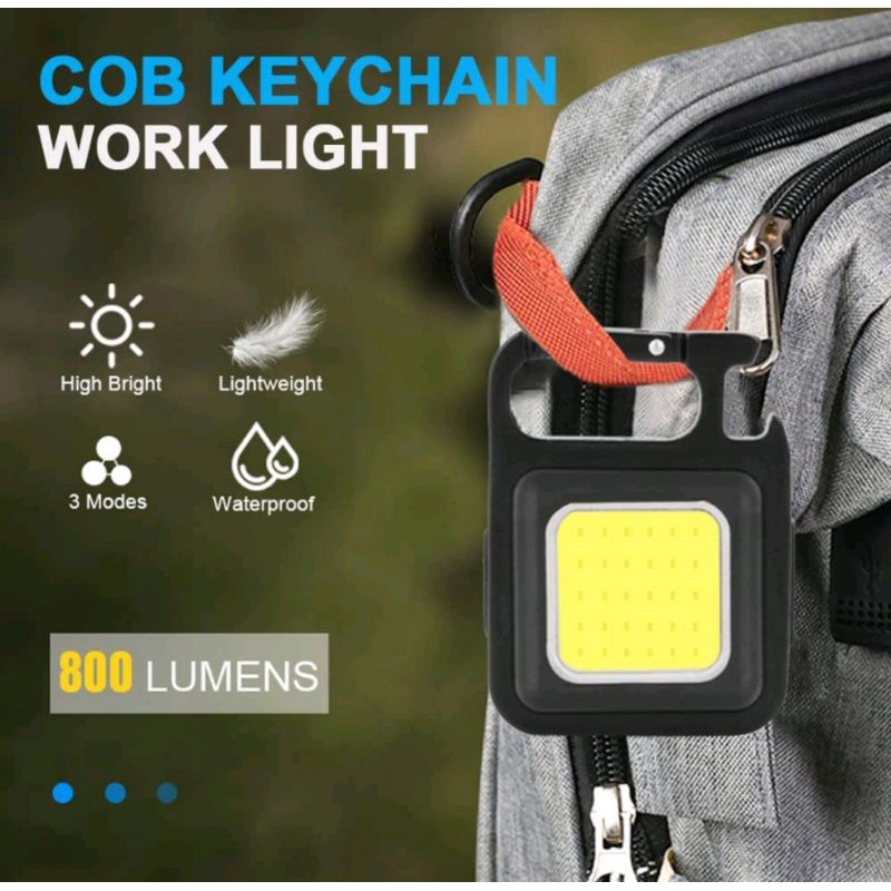 Mini Keychain Light USB Charging COB Work Light Pocket/Portable Outdoor Mini USB Light