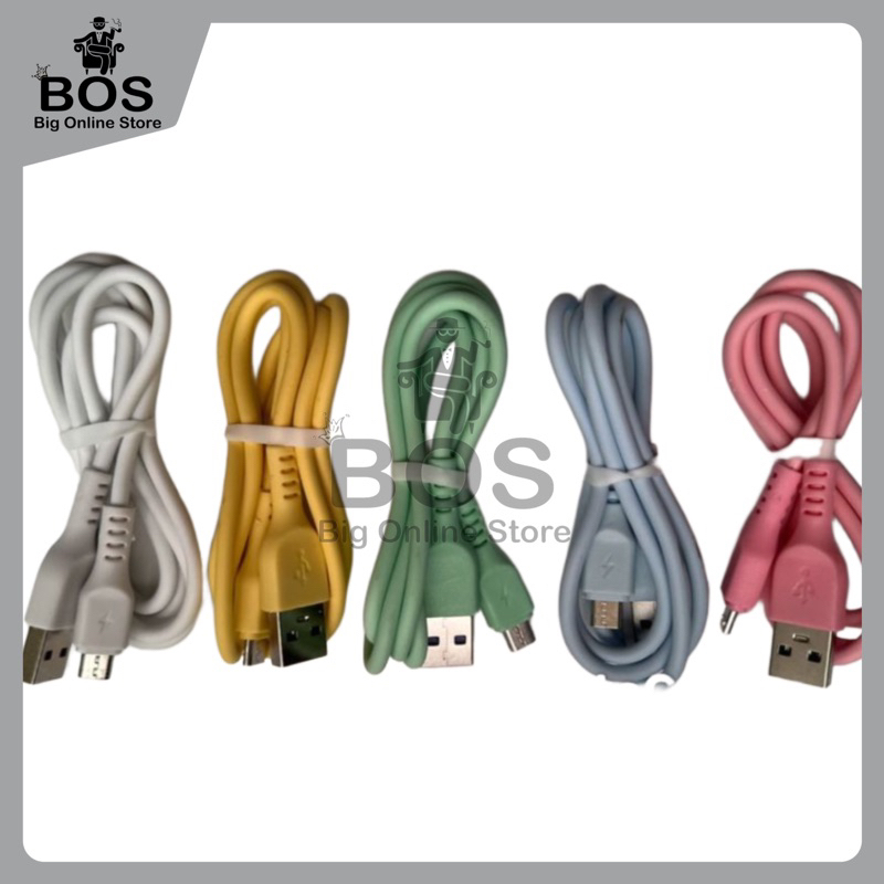 BOS - KABEL MAKARON MICRO USB/V8/TYPE C | CABLE CHARGER MACARON WARNA WARNI