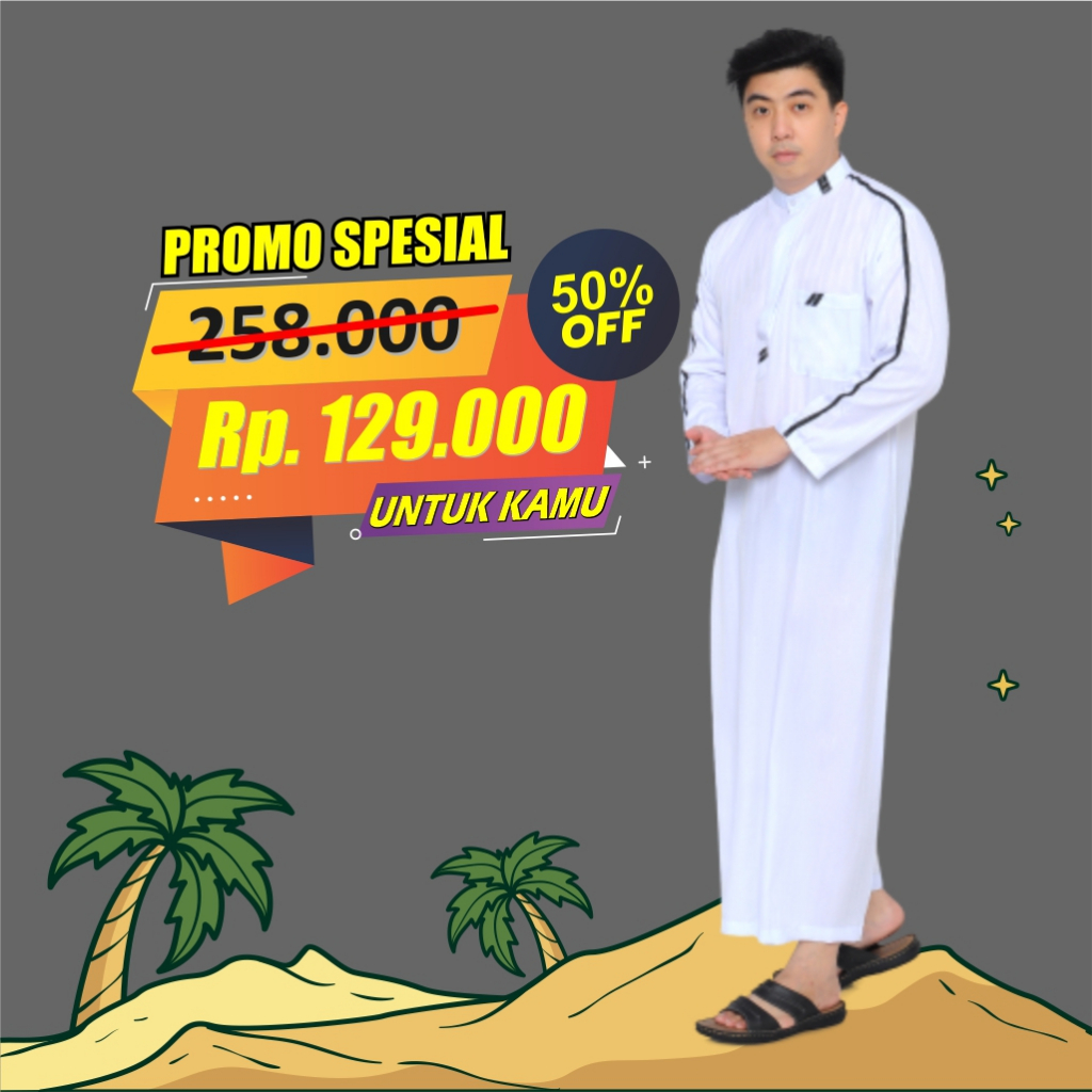 Baju Gamis Jubah Pria Lengan Panjang Premium Terbaru 2023