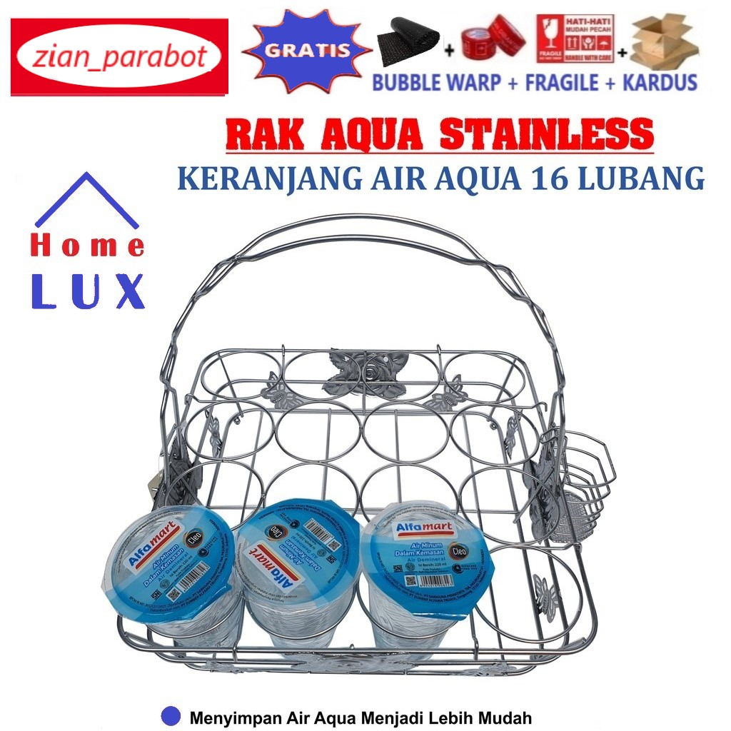 Keranjang Aqua Plastik Isi 12,16,10 Motif Tetesan Air Kuat Awet Bagus Murah - Yoyo Star RAK AQUA12