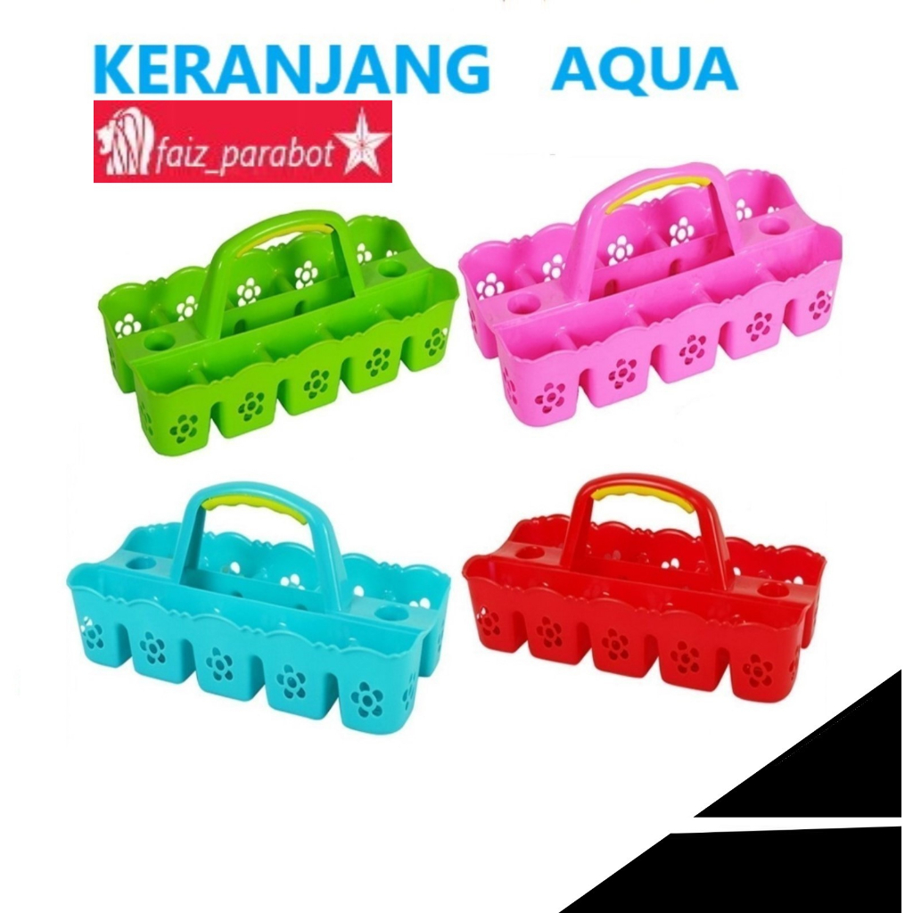 Keranjang Aqua Plastik Isi 12,16,10 Motif Tetesan Air Kuat Awet Bagus Murah - Yoyo Star RAK AQUA12