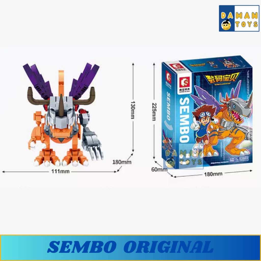 Sembo Bricks Digimon Adventure Taichi Greymon Yamato Sora Joe  Taichi Yamato Sora Agumon