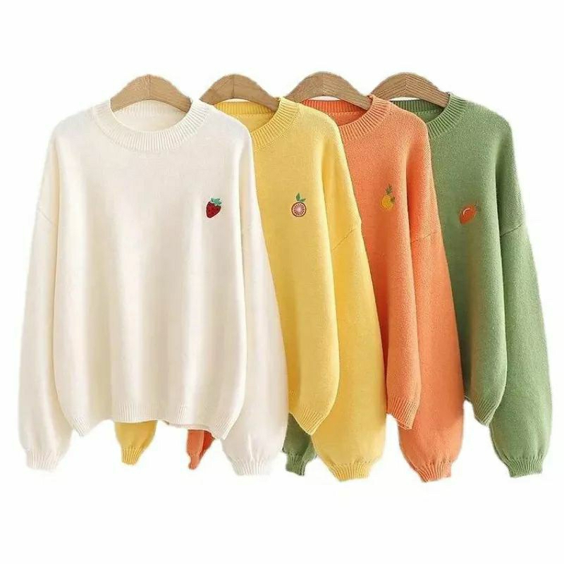 BASIC FRUITS BORDIR • SWEATER WANITA