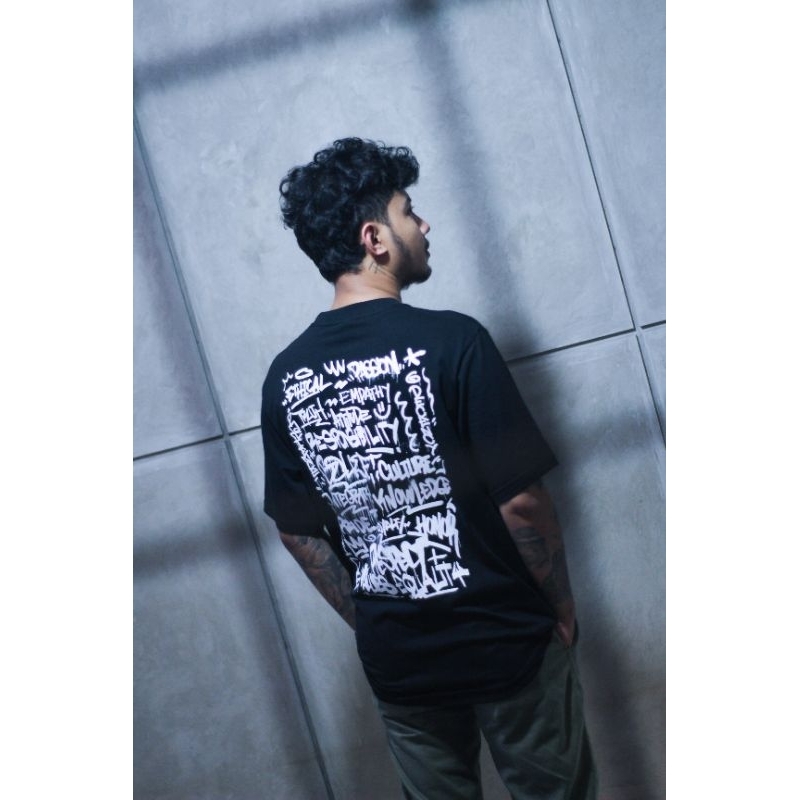 MDFK Words Pocket Tee / graffiti Tshirt (Black) New arrival