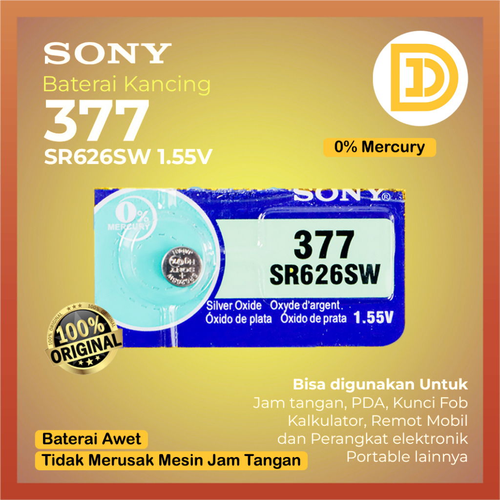 Baterai Jam Tangan Kecil Batre Kancing Sony Original Tidak Merusak Mesin Jam Tahan Lama