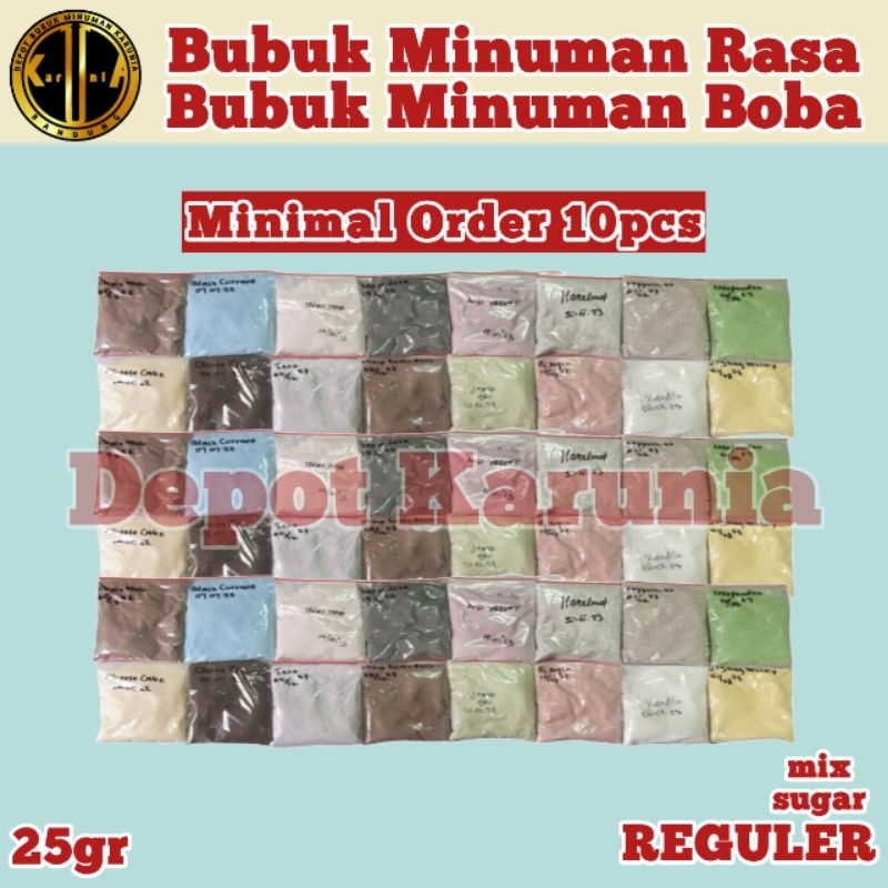 Bubuk Minuman Aneka Rasa 25 gram Reguler Serbuk Minuman Rasa Kekinian Bubuk Boba Murah