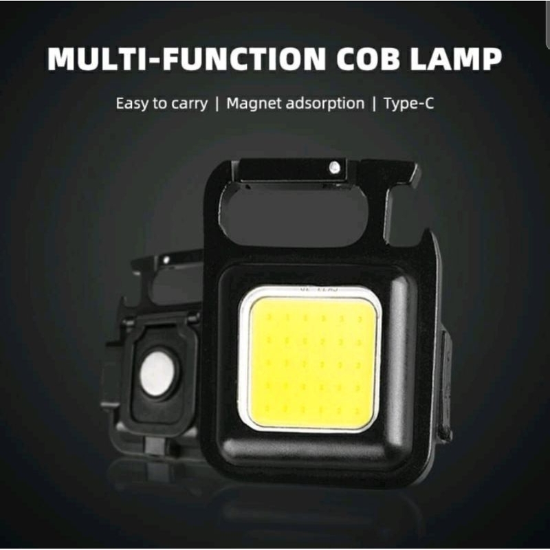 Cob Lampu senter LED mini Usb Charger model gantungan kunci multi-function super terang Key Light