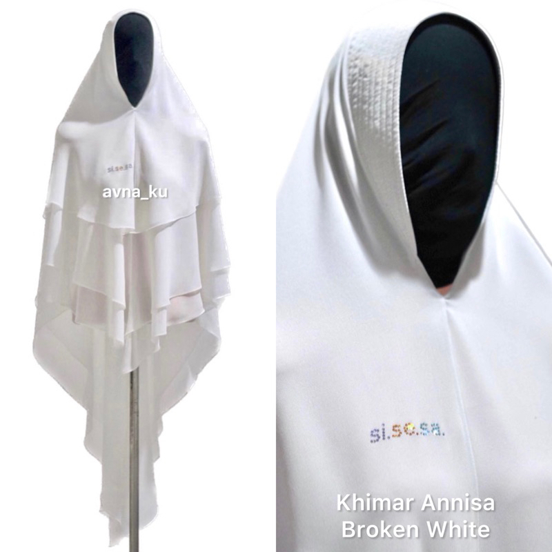 Preloved Khimar SISESA Annisa Broken White / BW / Putih