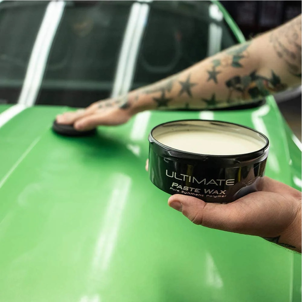 MEGUIARS Ultimate Paste Wax New Improved Formula 28,5gr Ecer Paste Pot Pengkilap Mobil Kemasan Kecil Wax terbaiknya Meguiars USA Semi Coating Efek Daun Talas Hydrophobic Tahan Lama