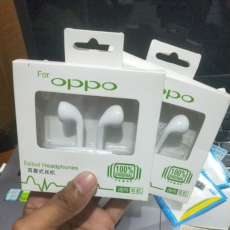 Headset Earphone Handsfree Oppo Original MH130 Karet A37 A57 A39 F1S