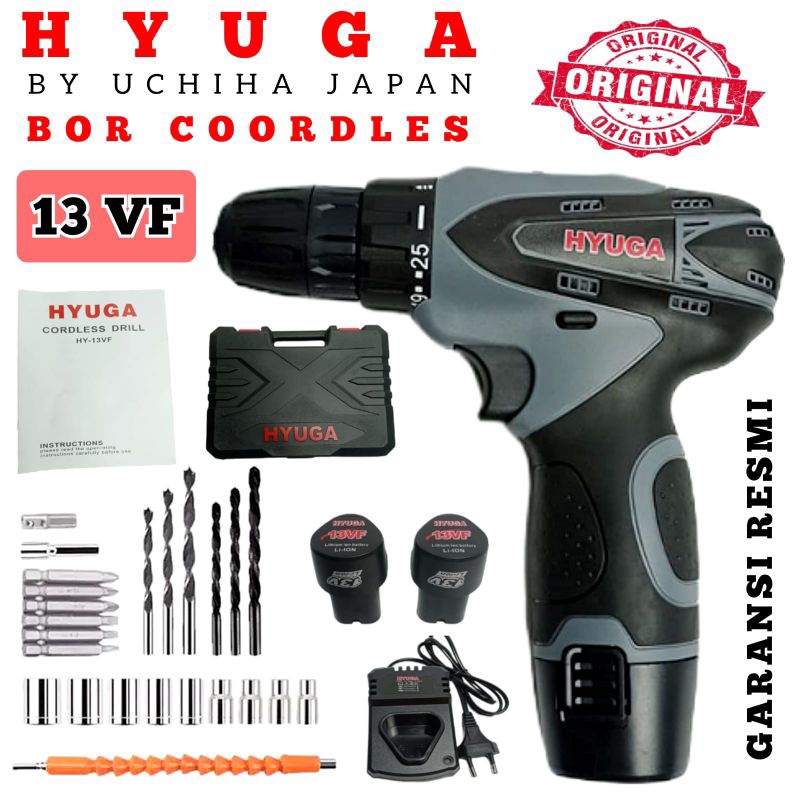 Mesin bor baterai 13vf hyuga by uchiha cordless drill tanpa kabel