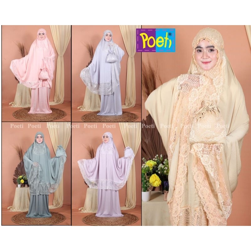 mukena POETI original kemasan box premium. mukena Zara silk poeti