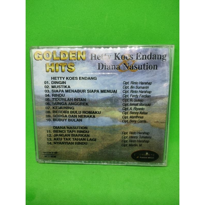 VCD HETTY KOES ENDANG,  DIANA NASUTION GOLDEN HITS
