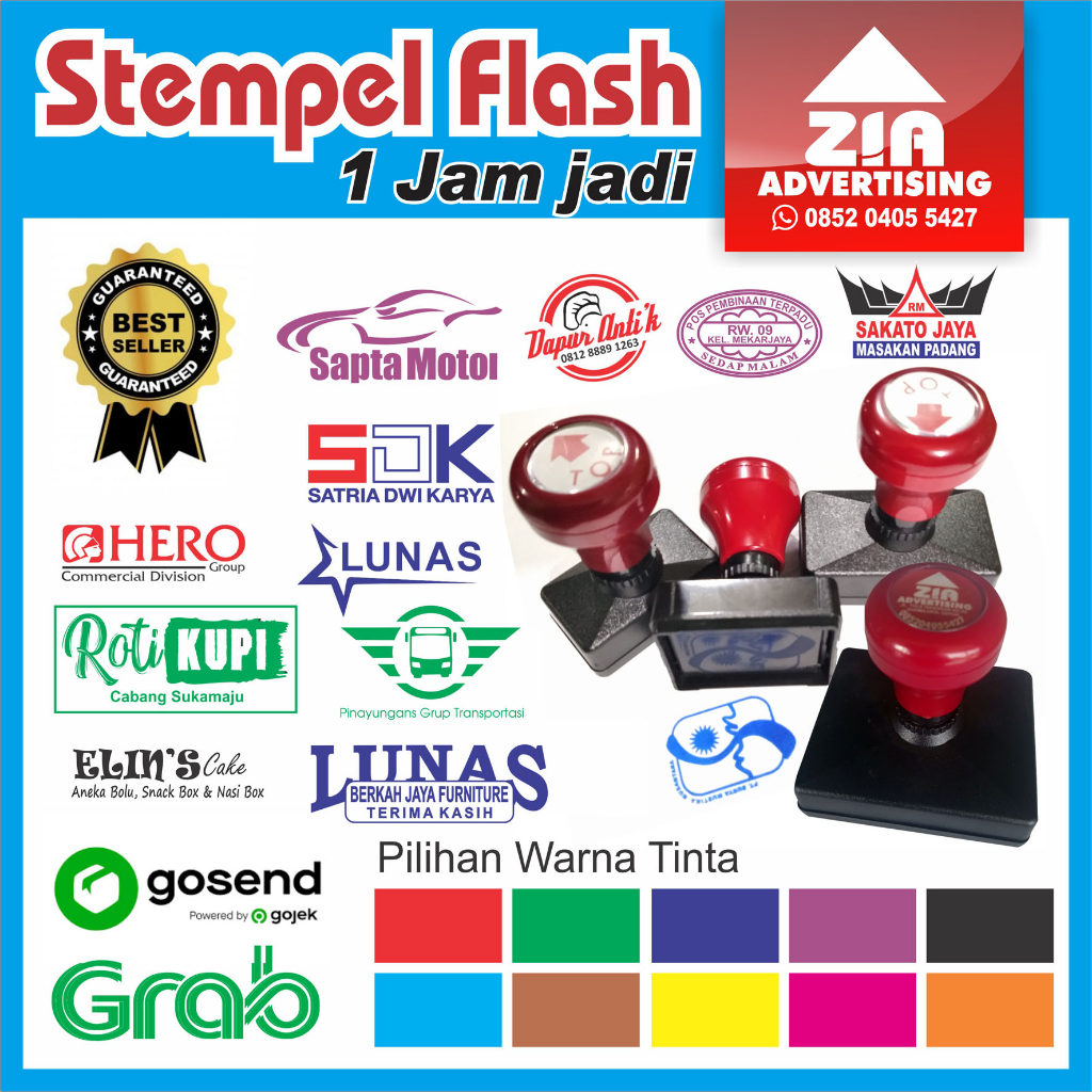 

Stempel otomatis 2 Warna murah costum free design