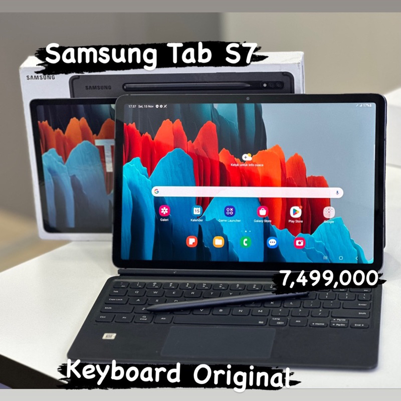 Seken samsung tab s7 ram 6/128 with keyboard fullset