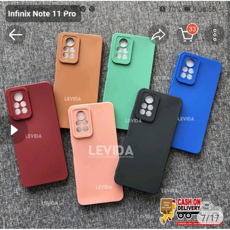 Infinix Note 11 NFC Infinix Note 11 Pro Case 3D Pro Kamera Case Slim BlackMatte Silikon Warna Case I