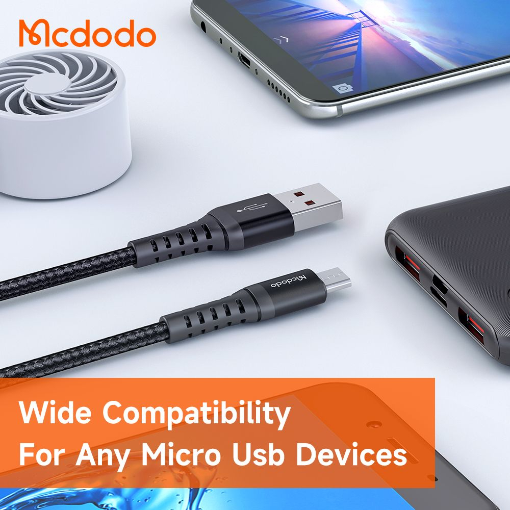 Mcdodo CA-2280 Kabel Pendek Charger Micro USB 0.2m QC 3A Data Sync 0.2m