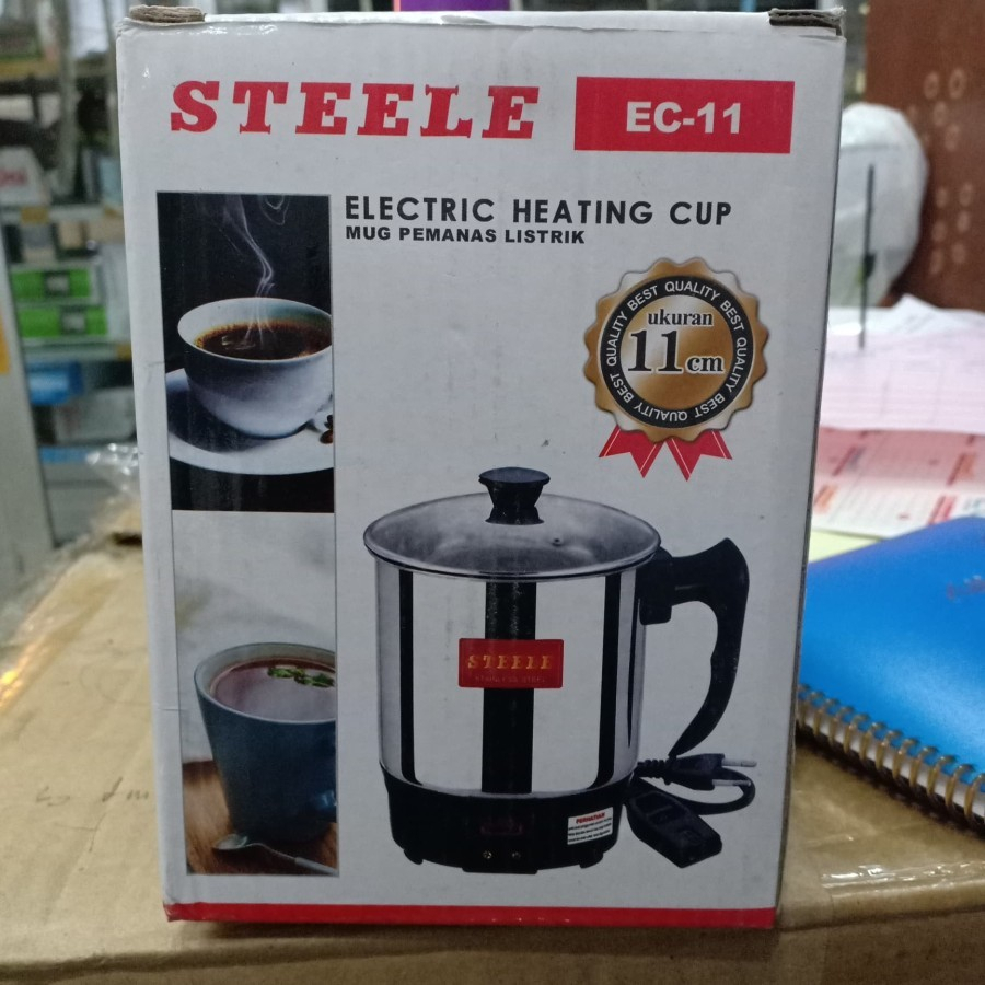 Mug Teko Elektrik Elemen Pemanas Heater Air Stainless Steele EC-11