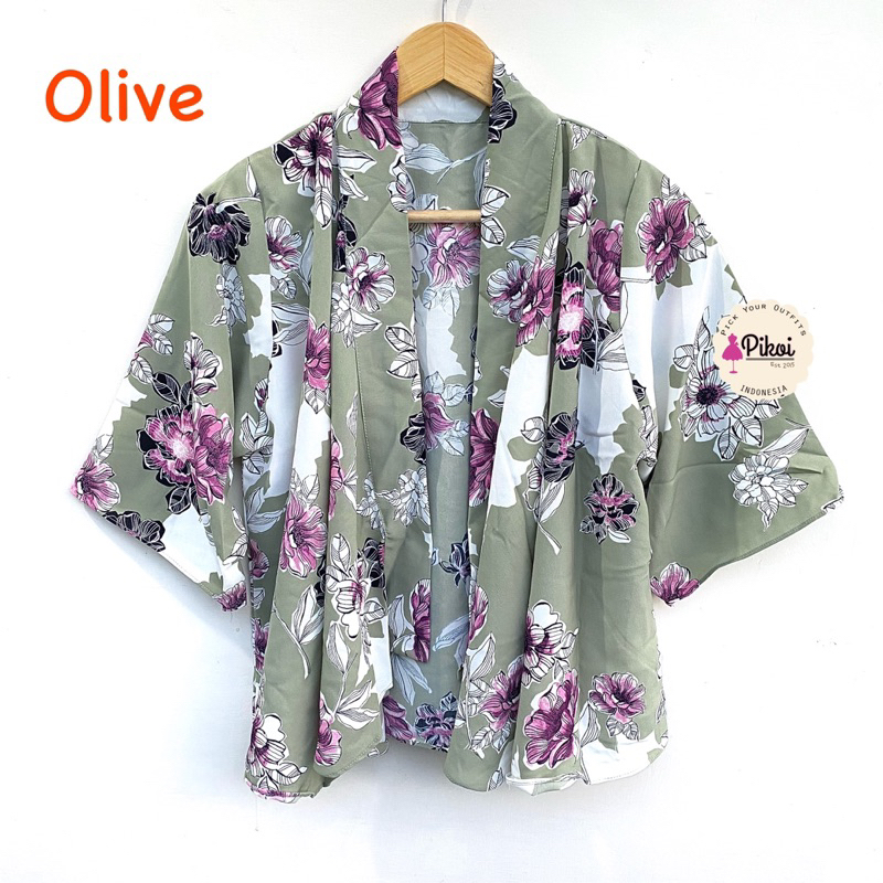 Cardigan crepe wanita murah / outer kimono wanita / cardigan panjang bunga / cardigan pantai / 3185