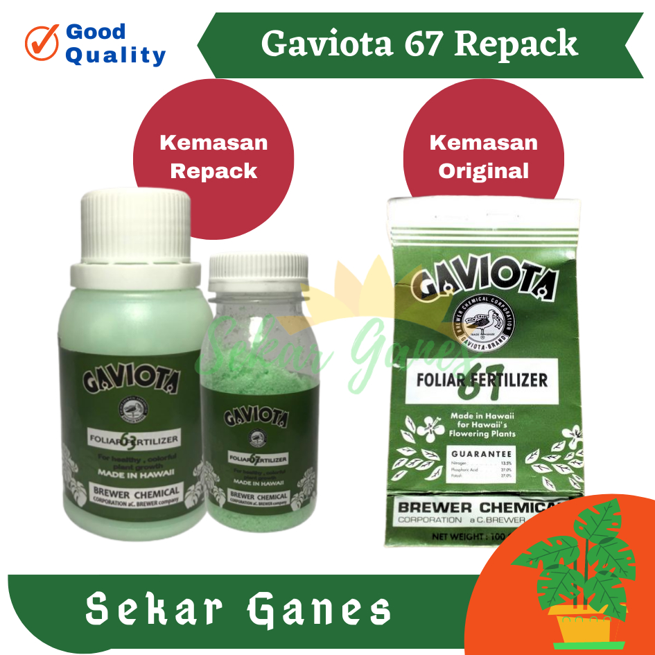Sekarganes Pupuk Gaviota 67 100 Gram dan 50 Gram Kemasan Repack untuk Bunga Anggrek - Pupuk Pembungaan Anggrek