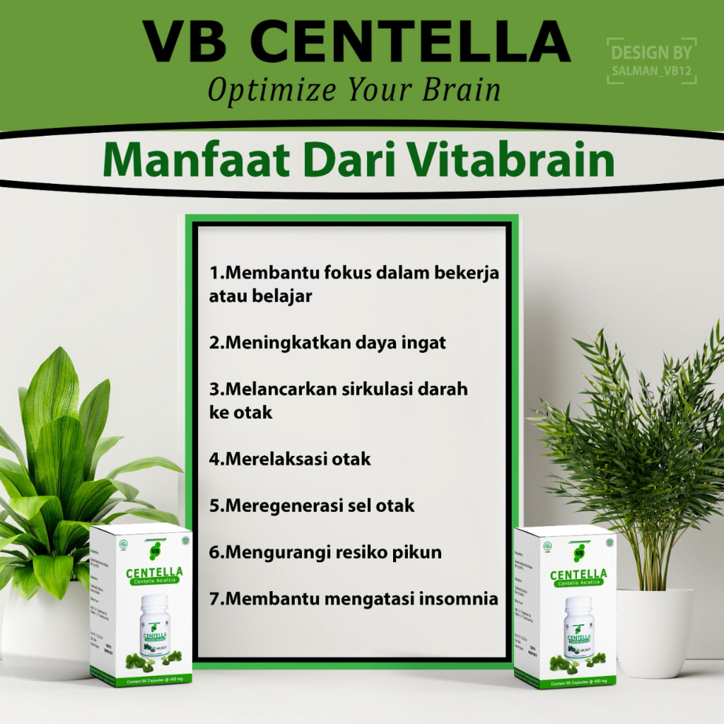 Vitamin otak Anak Dewasa suplemen Otak Vitabrain VB Centella Original Suplemen Agar Anak Cerdas Pintar Cepat Membentuk Otak Dan Daya Ingat Anak