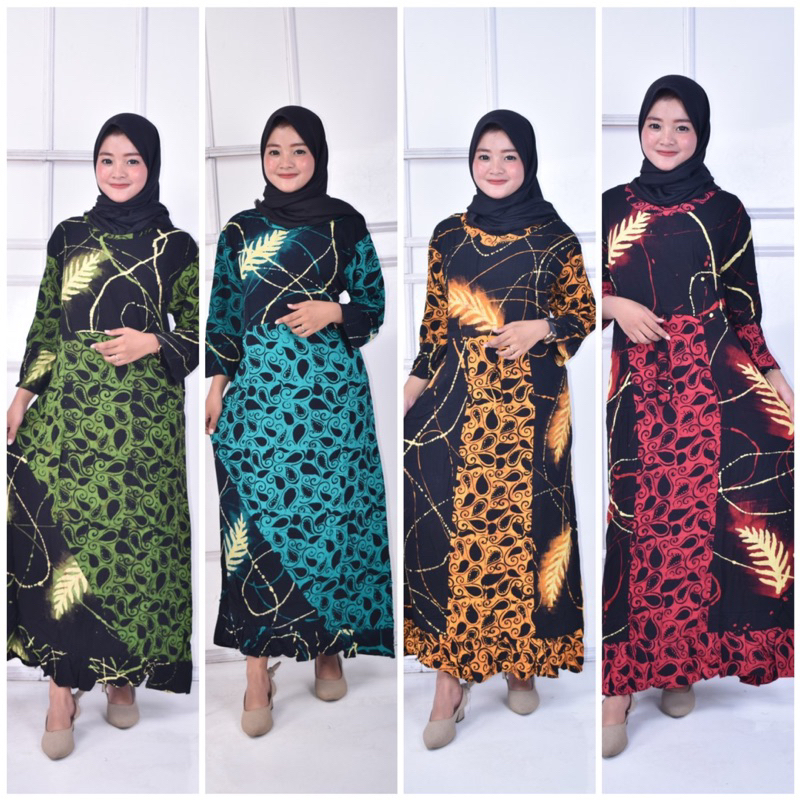 GAMIS ARAB ZEEMA RAYON SUPER GRADE A RESLETING DEPAN BUSUI GAMIS RINTIK