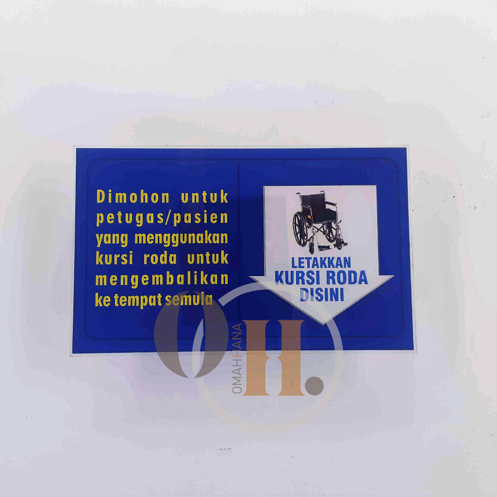 

Akrilik Letakkan Kursi Roda - Akrilik Tempat Kursi Roda - Rumah Sakit