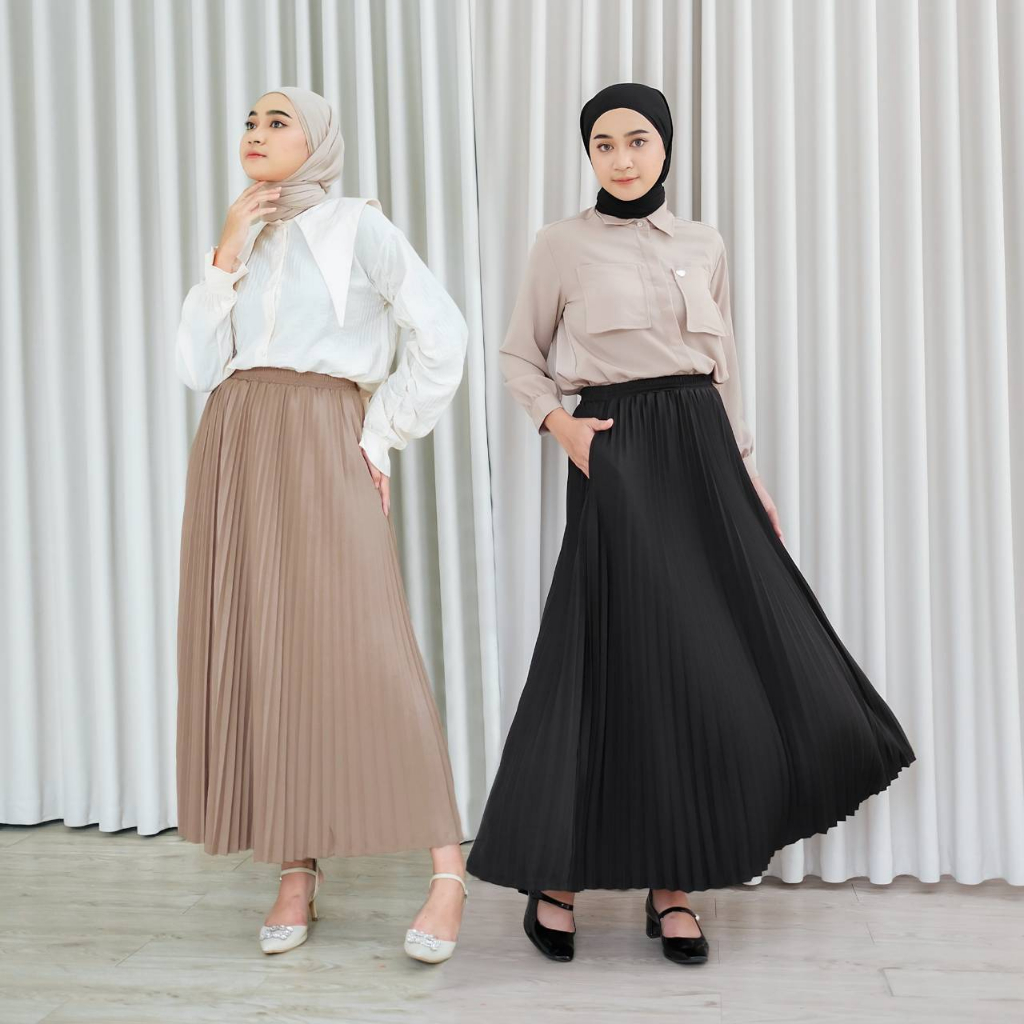 Nea Skirt by Rokgaliya | Rok Plisket Saku | Pleated Skirt | Rok A Line