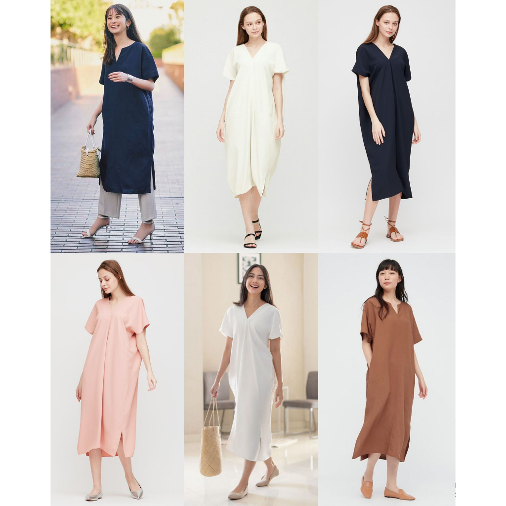 Uniqlo Kaftan Rayon Maxi Dress