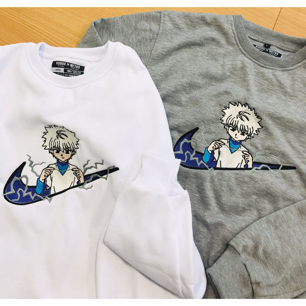 Crewneck Killua N*ke Embroidery Anime Hunter x Hunter Premium Unisex