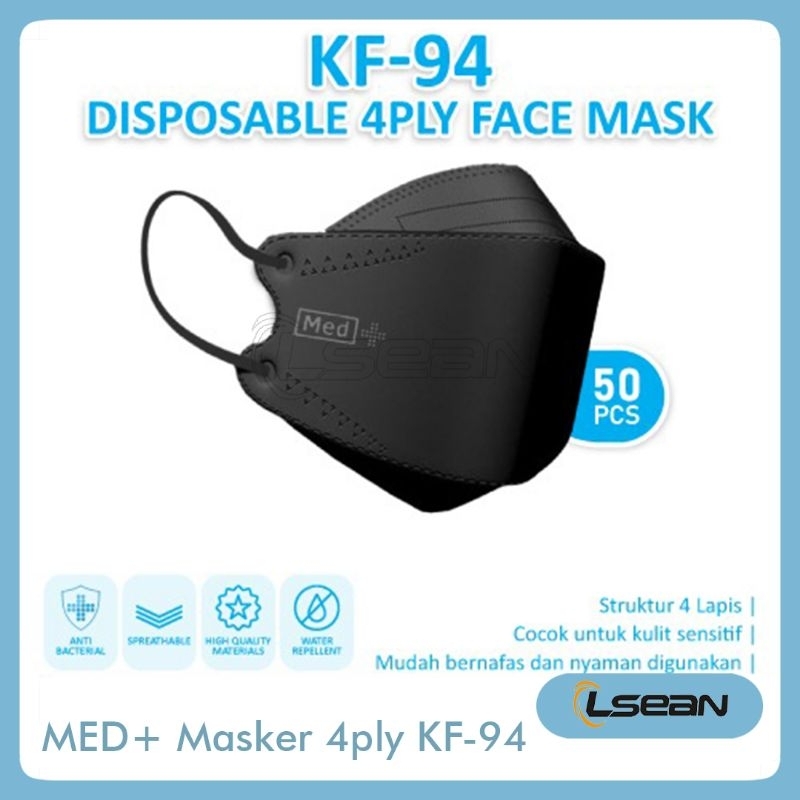 MED+ Masker Medis Dewasa Disposable Face Mask KF-94 4 Ply Isi 50 Pcs