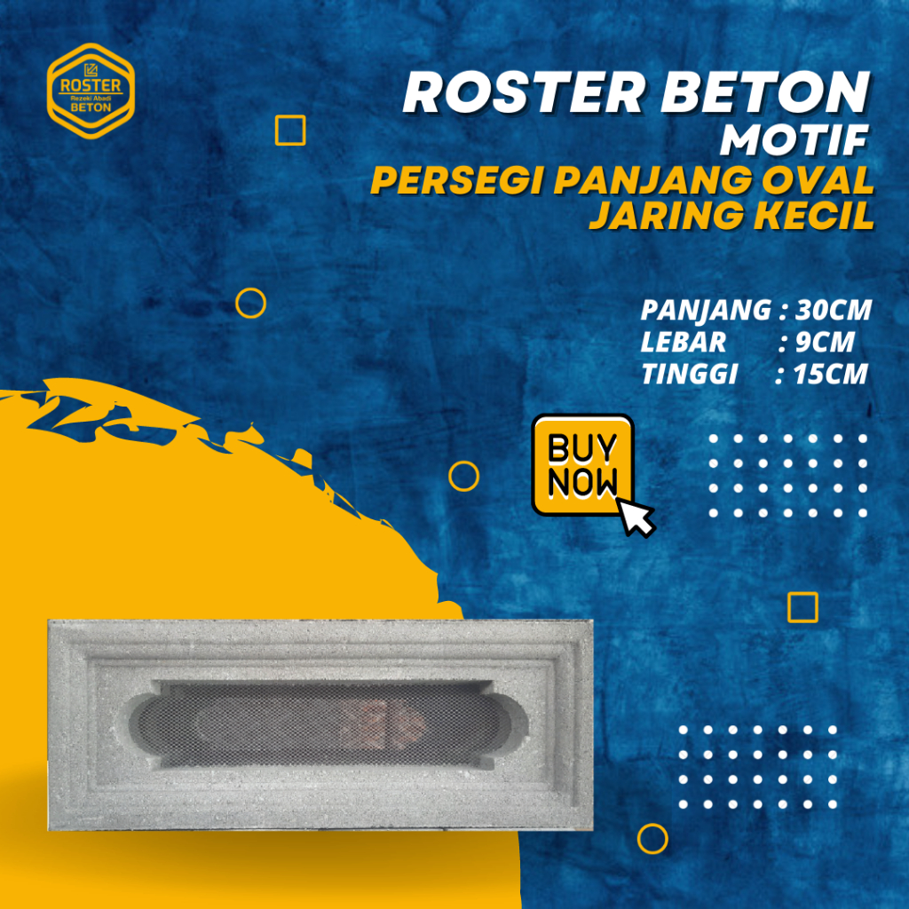 Roster Beton Minimalis untuk dekorasi rumah Atau Loster Beton  Motif Persegi Panjang Oval Jaring Kec