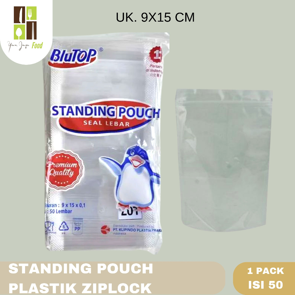 Plastik Standing Pouch/ Pinguin/ Seal Bening/ Plastik ZipLock isi 50 Lembar