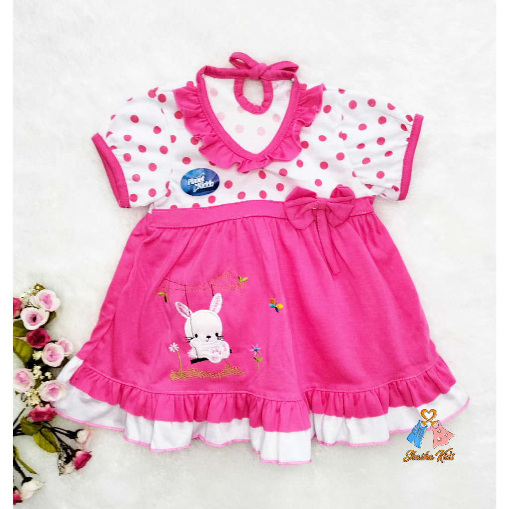 [M-19] Baju Bayi Perempuan/Dress Bayi Perempuan Planet Kids  Murah 0-6bln