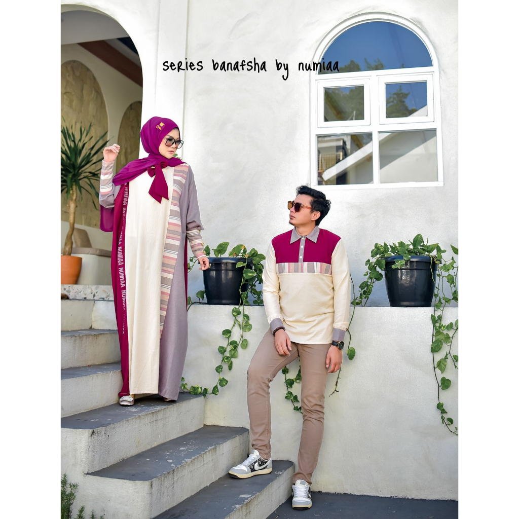 Baju Couple Gamis dan Koko - Banafsha Series by Numiaa
