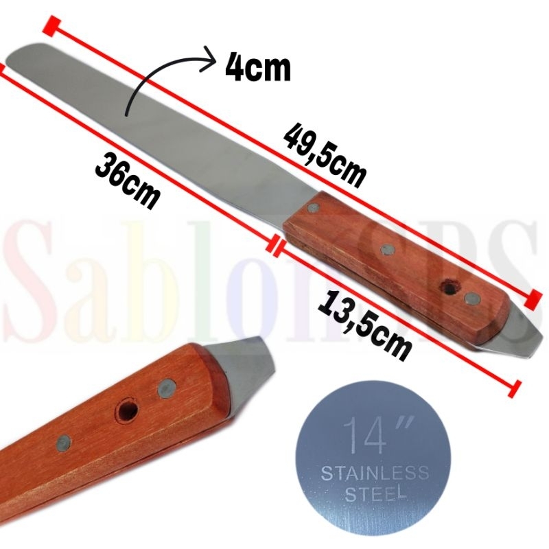 PENGADUK TINTA RUBBER/PLASTISOL/CAT-SPATULA 14 INCHI