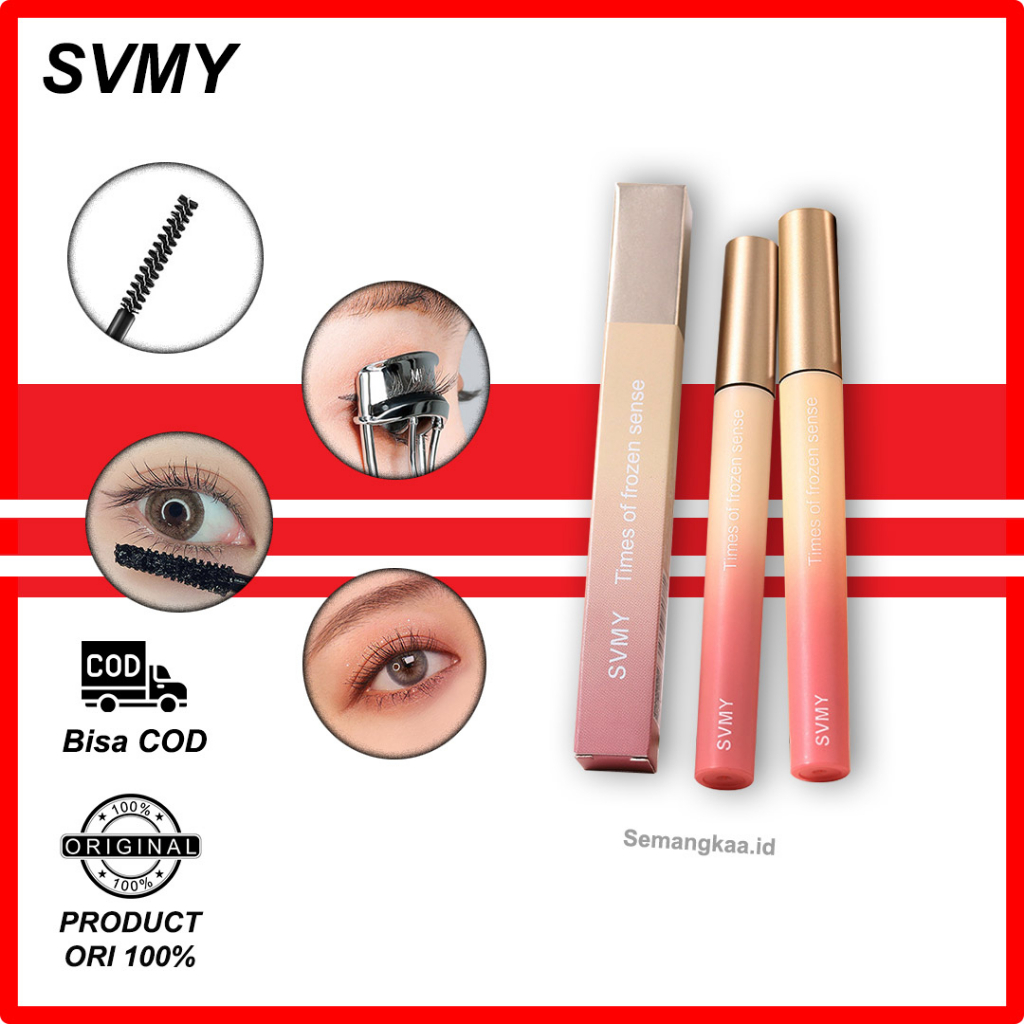 SVMY Maskara Pink Gold Lash Slender Curling Mascara Waterproof Natural Black LA180