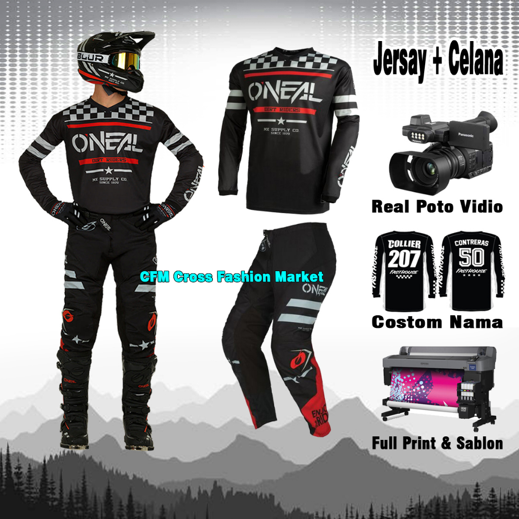 Tshirt Kaos Black Hitam Trail Jersey Motor Cross Motocross Adventure trabas pria dewasa cros custom 