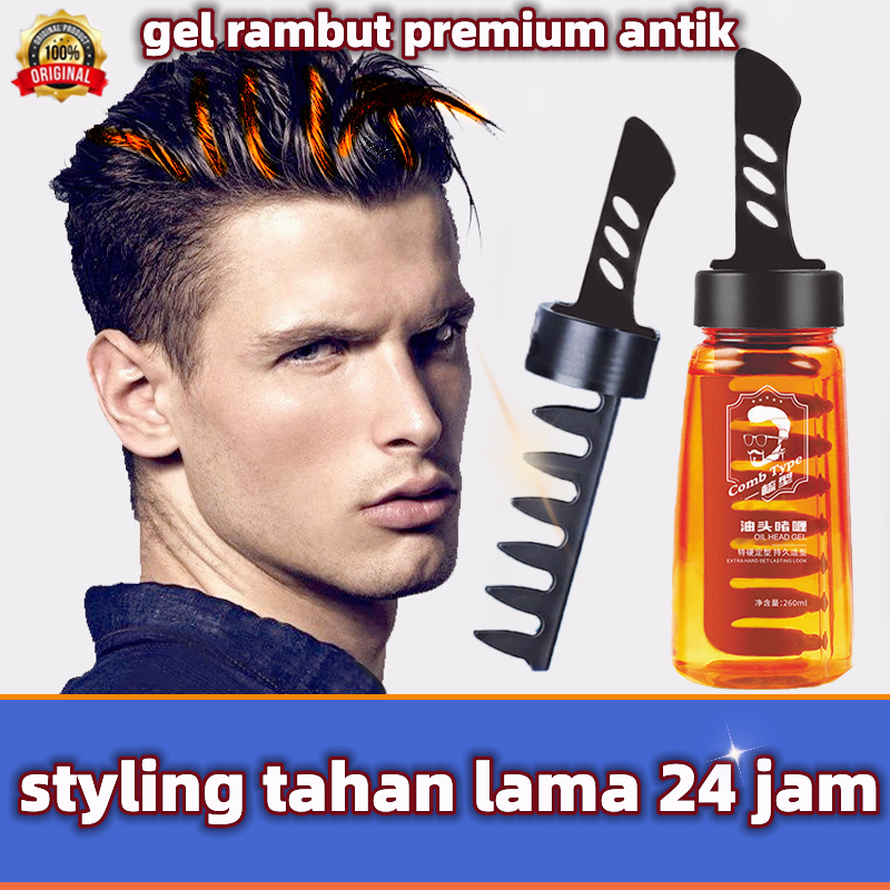 【Garansi Asli】GEL RAMBUT SISIR minyak rambut hair styling pria minyak rambut pomade oil tahan lama t