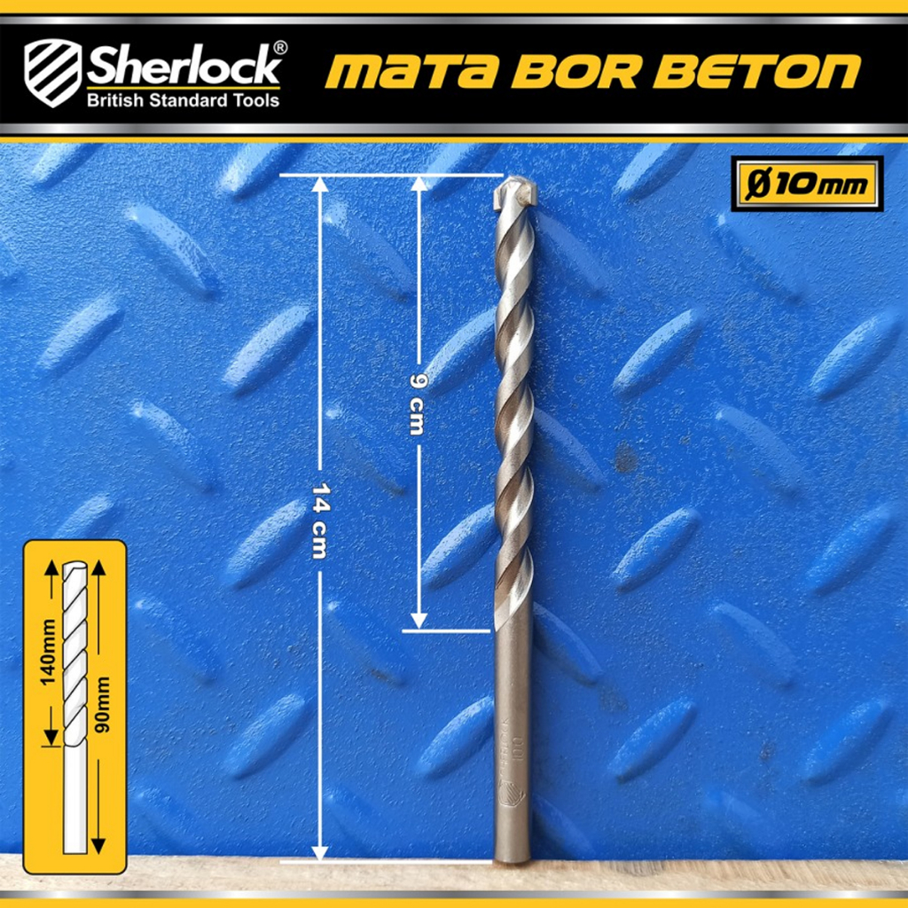 Mata Bor Beton TCT 10 mm / Sherlock (Mata terbuat dari Tungsten Carbide Tips)