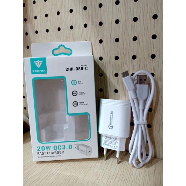 Adaptor Charger QC 3.0 18W Fast Charging TECNIX CHR-089m / CHR-089c Original Tecnix