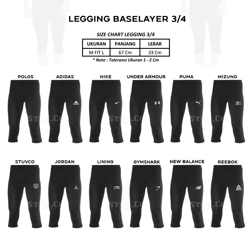 PAKET 2IN1 MANSET BASELAYER TANPA LENGAN DAN LEGGING 3/4